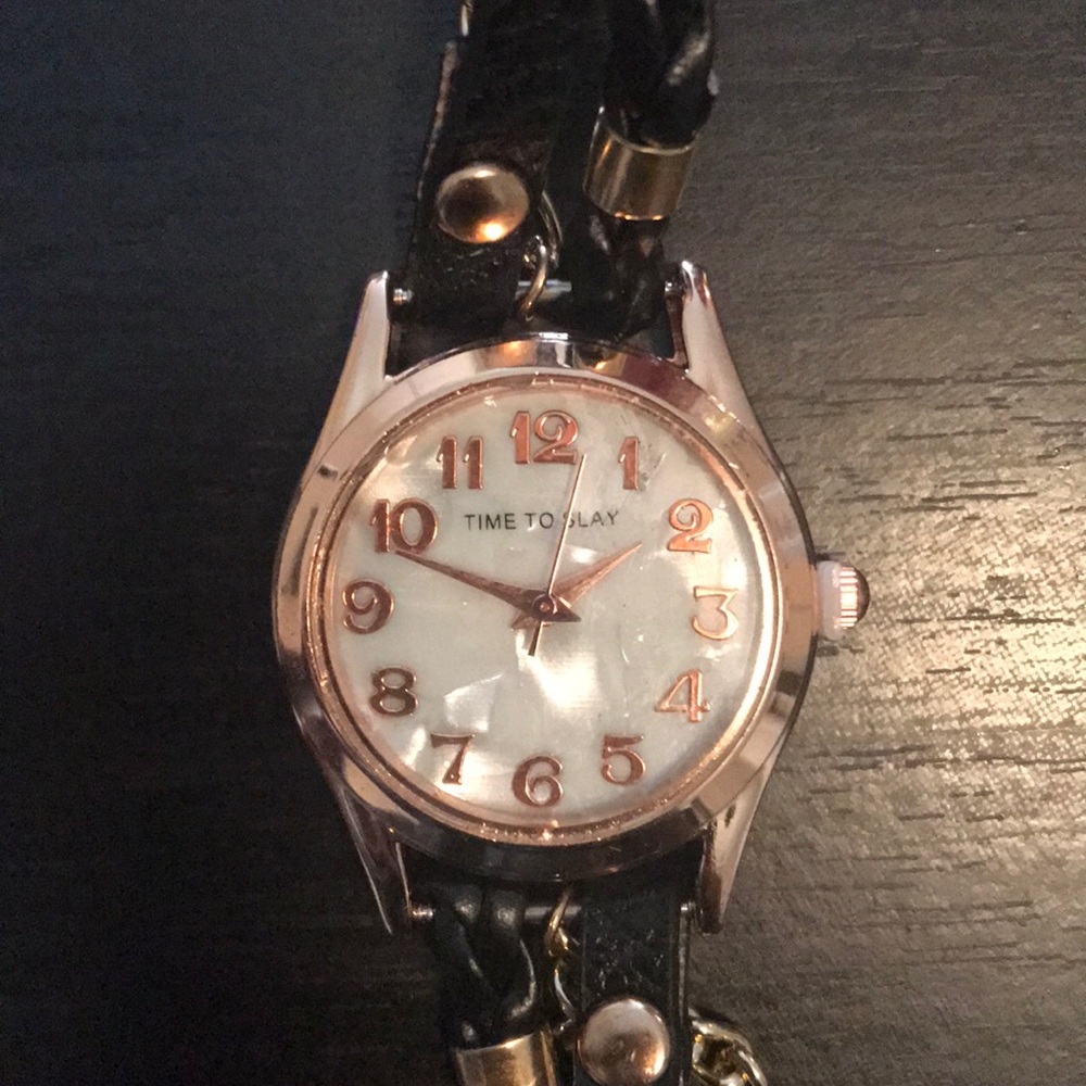 Black and gold wrap around watch